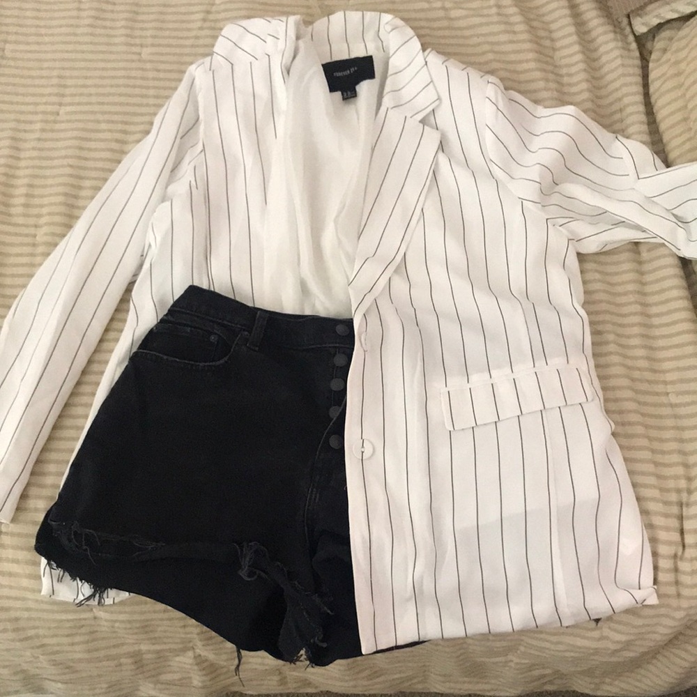 FOREVER21 Pinstripe Blazer